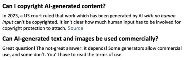 AI Copyright Questions